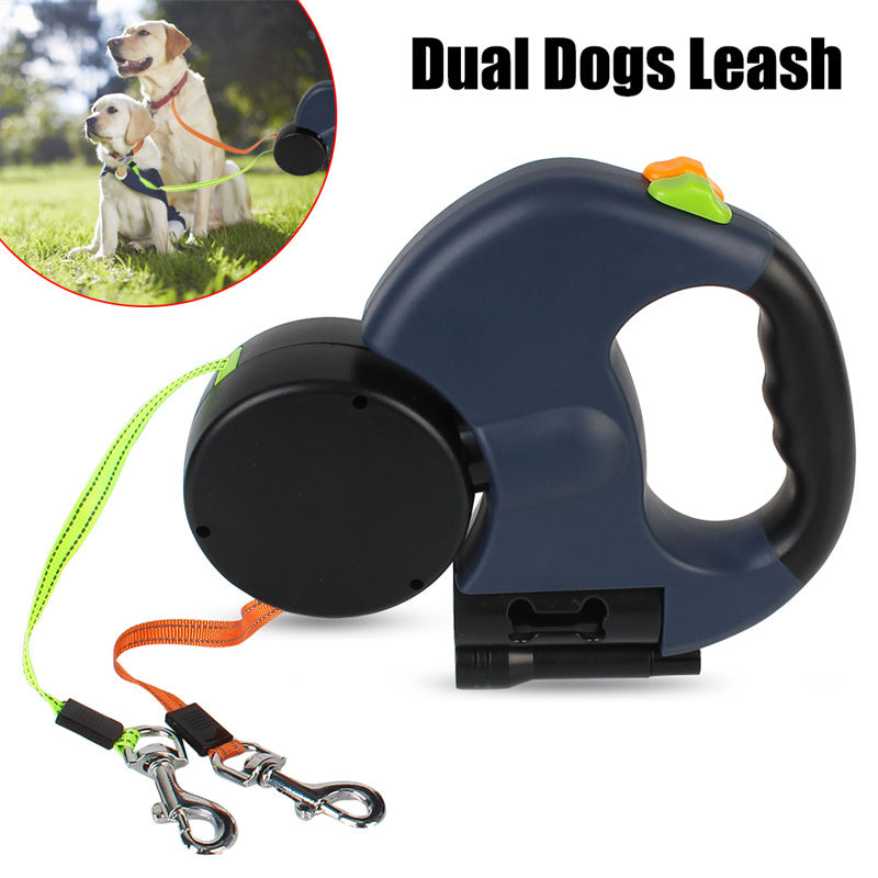 PawLink™ Dual Retractable Dog Leash with LED Light